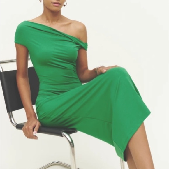 Reformation Jamen Dress Christmas Holiday Party Small S in Green NWT - Picture 2 of 2